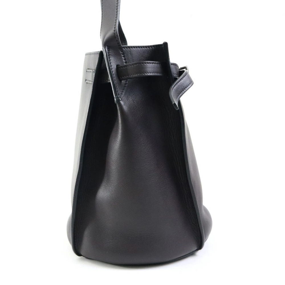 Celine Shoulder Bag Big Bucket Leather Charcoal Black Gray - Picture 2 of 5